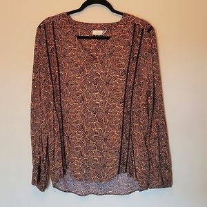 Hinge Anthropologie batik print blouse